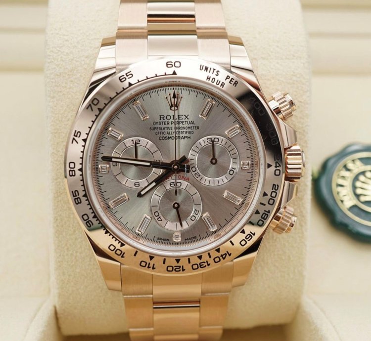 Rolex Daytona 116505 Neu 2023 Sundust Baguette Fullset