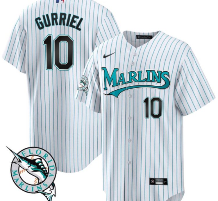 Yuli Gurriel Jersey 10 Miami Marlins Throwback Cool Base All Stitched