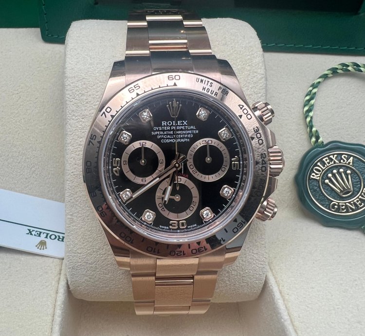 Rolex Daytona 116505 Rose Gold Black Diamond Dial New 2022