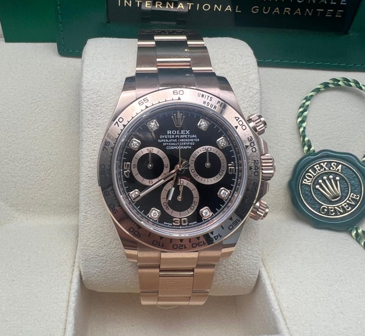 Rolex Daytona 116505 Rose Gold Black Diamond Dial New 2022