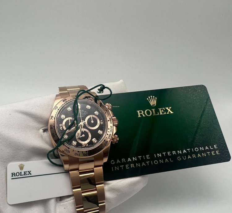 Rolex Daytona 116505 Rose Gold Black Diamond Dial New 2022
