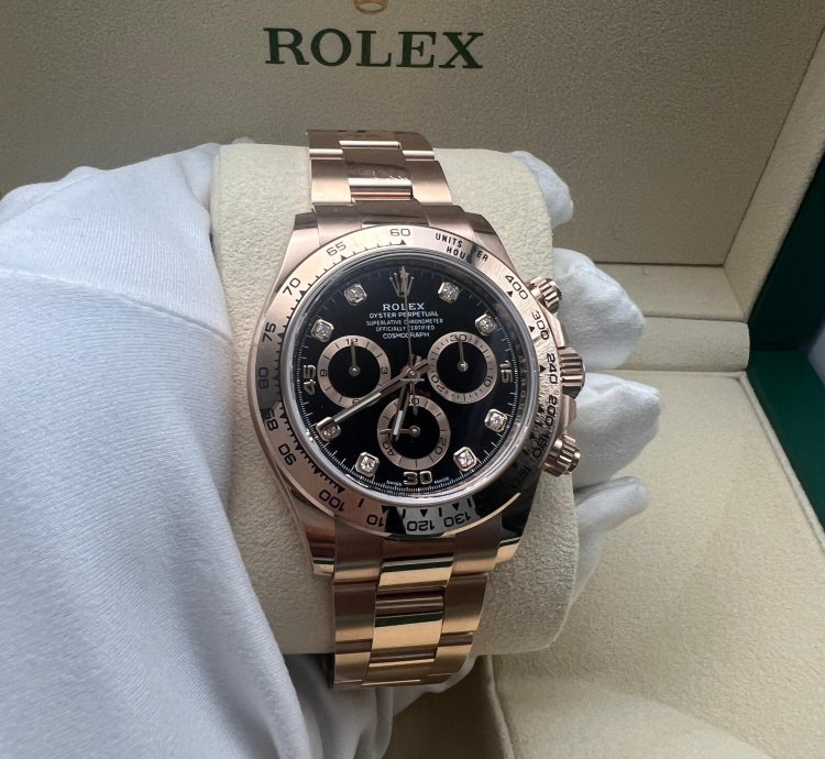 Rolex Daytona 116505 Rose Gold Black Diamond Dial New 2022