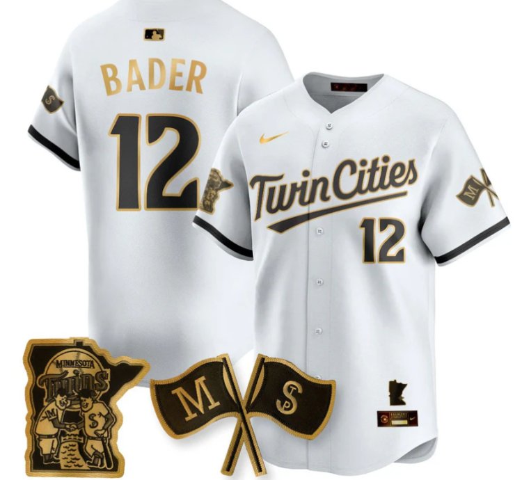 Harrison Bader Jersey 12 Minnesota Twins Alternate Limited Stitched White