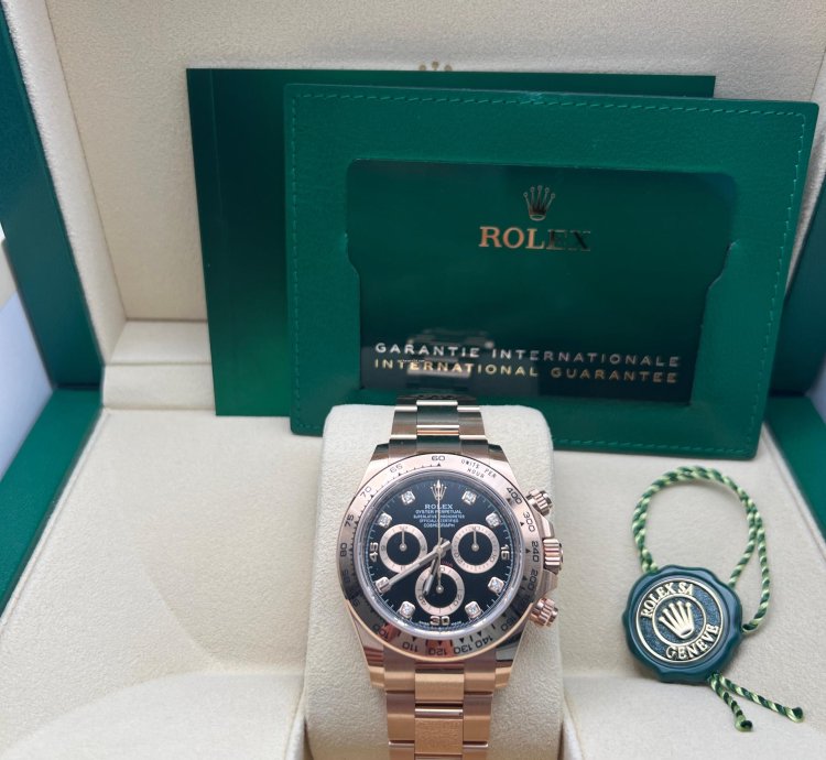 Rolex Daytona 116505 Rose Gold Black Diamond Dial New 2022