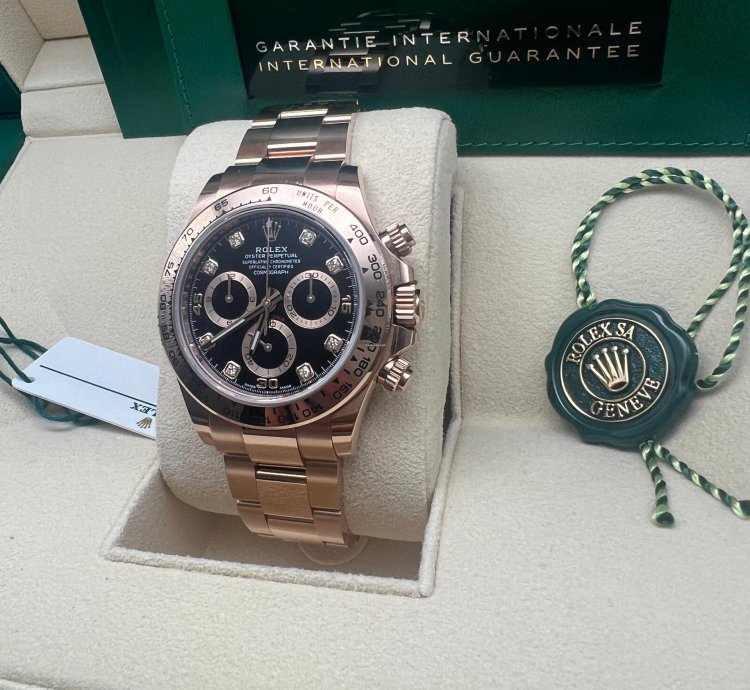 Rolex Daytona 116505 Rose Gold Black Diamond Dial New 2022