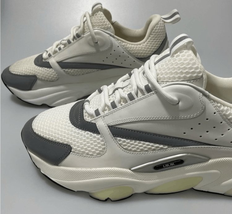 Dior B22 White Silver Sneakers Men Eu 43 Us 10