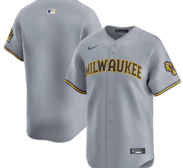 Milwaukee Brewers Away Limited Men Jersey - Gray