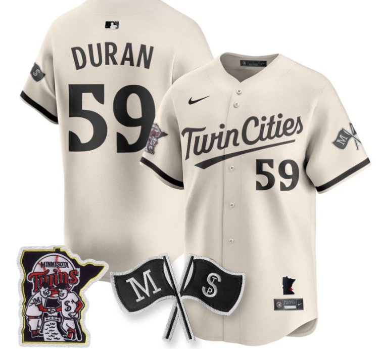 Jhoan Duran Jersey 59 Minnesota Twins Alternate Limited Stitched Cream