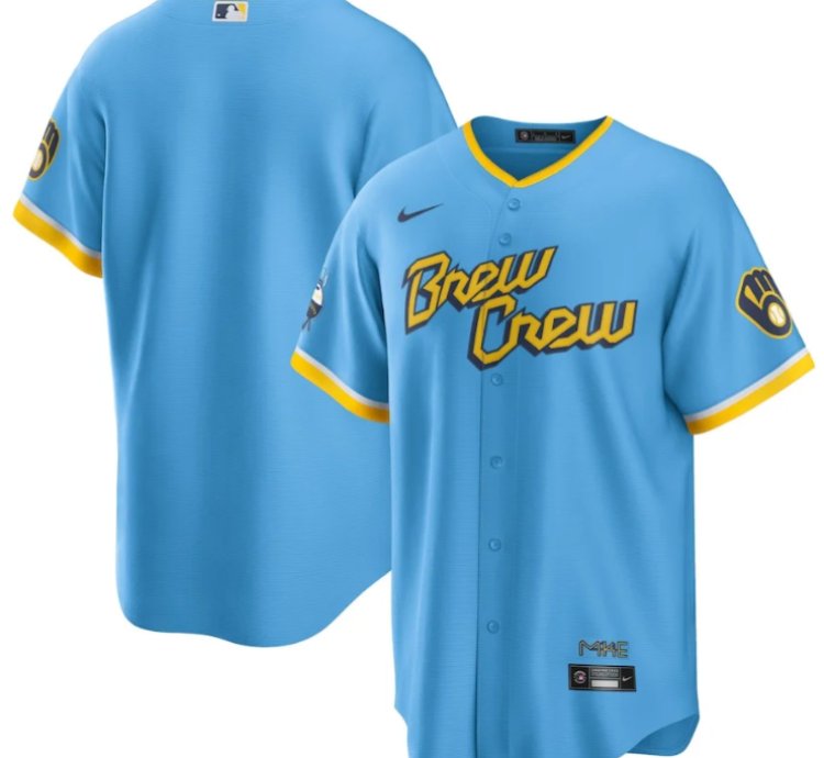 Milwaukee Brewers City Connect Team Men Jersey - Powder Blue