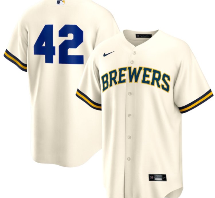 Milwaukee Brewers Home 2025 Jackie Robinson Day Men Jersey - Cream