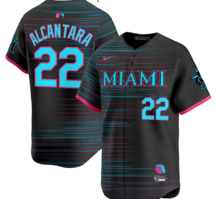 Sandy Alcantara Jersey 22 Miami Marlins 2025 City Connect Vapor Premier Limited Stitched