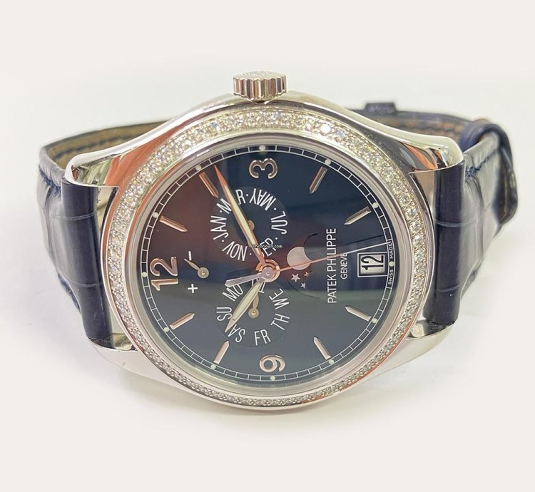 Patek Philippe Annual Calendar Complications Ladies Annual Calendar 5147g-001 White Gold Watch With Blue Leather Watch Blue Dial 2022