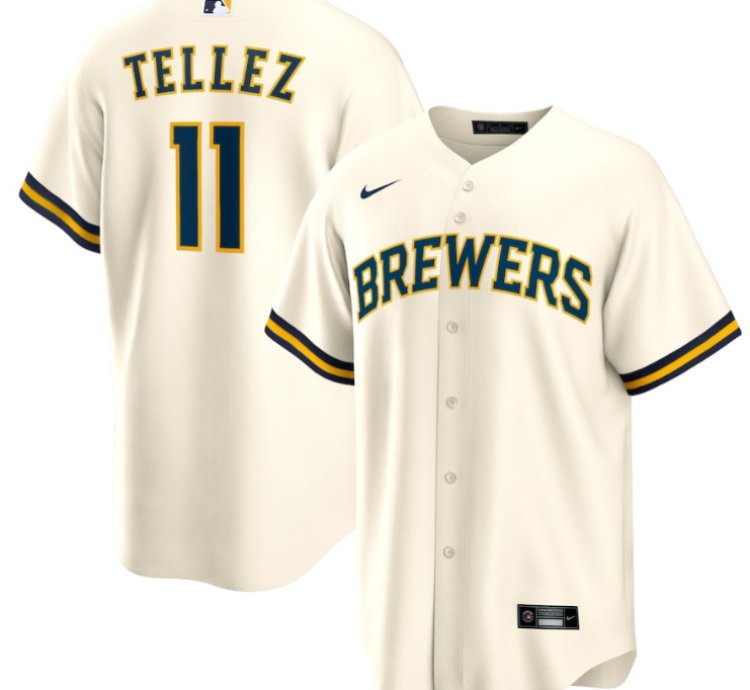 Rowdy Tellez 11 Milwaukee Brewers Men Jersey - White