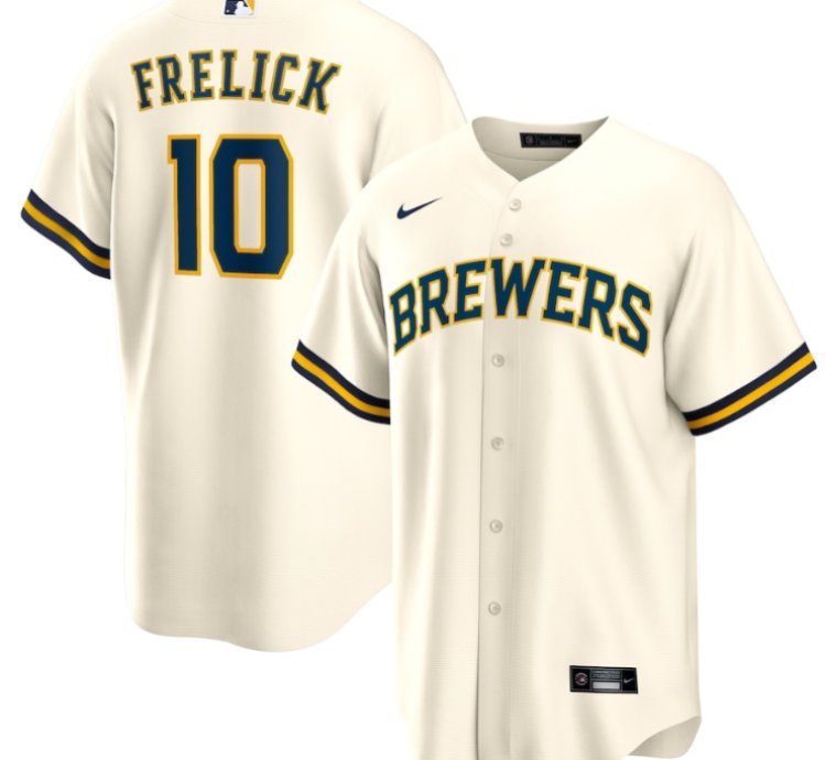 Sal Frelick 10 Milwaukee Brewers Home Men Jersey - Cream