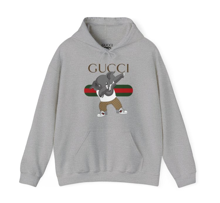Gucci Elephant Grey Hoodie - Size Usa