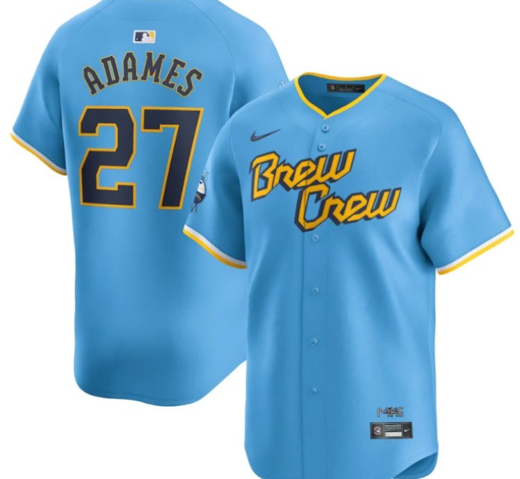 Willy Adames 27 Milwaukee Brewers City Connect Limited Men Jersey - Powder Blue