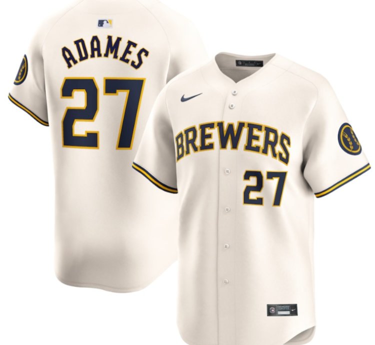 Willy Adames 27 Milwaukee Brewers Home Limited Player Men Jersey - Cream