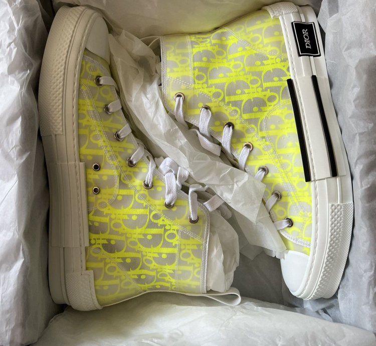 Dior B23 High Dior Oblique - White Yellow