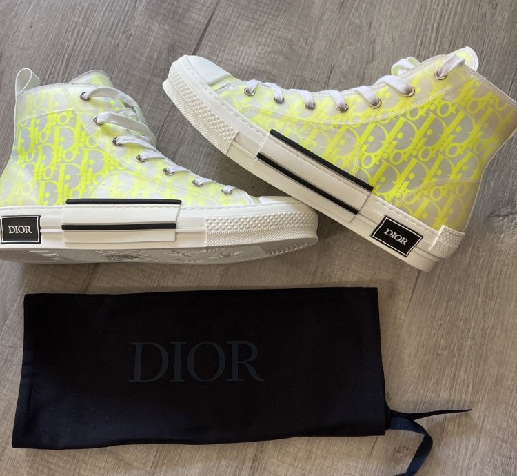 Dior B23 High Dior Oblique - White Yellow
