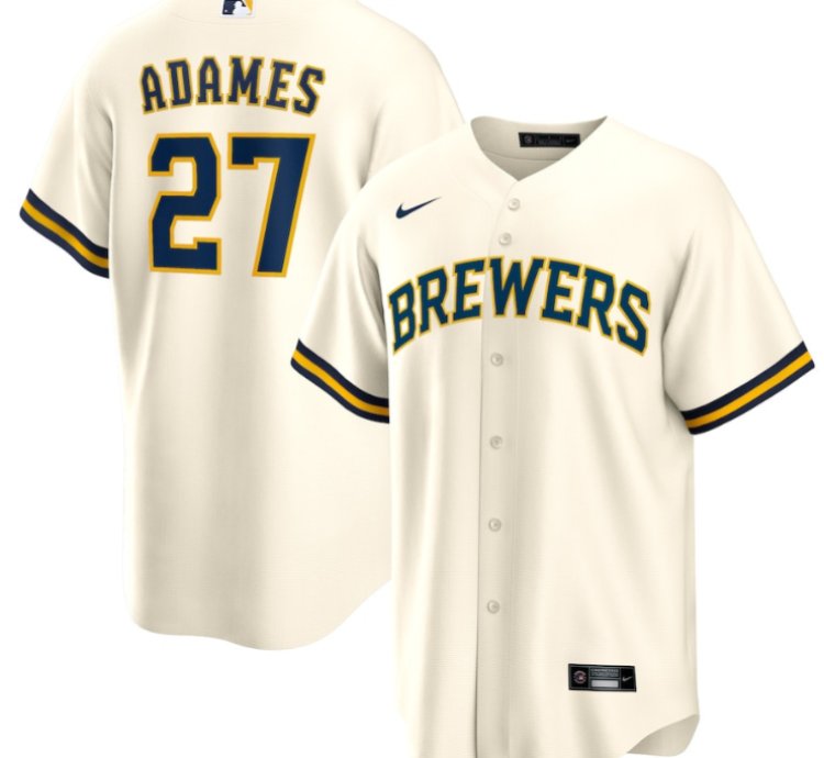 Willy Adames 27 Milwaukee Brewers Men Jersey - White