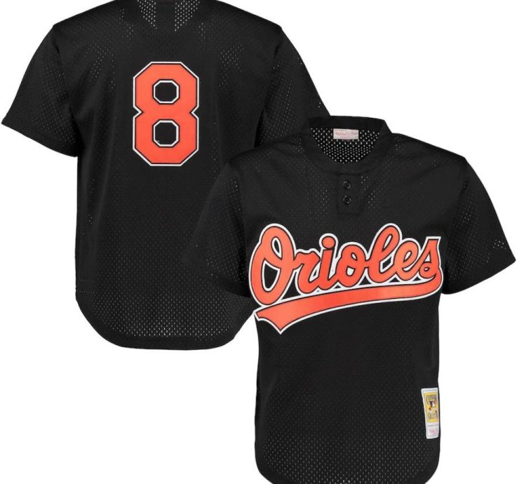 Baltimore Orioles 8 Cal Ripken Jr Black Throwback Mesh Pullover Jersey
