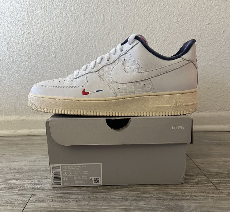 Nike Kith Paris Air Force 1 White Midnight Navy Size 10 5