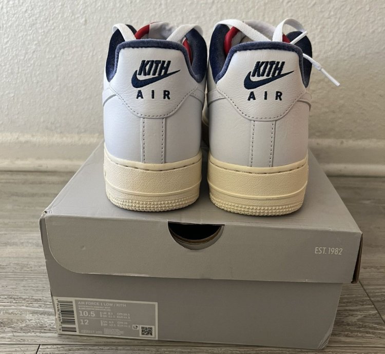 Nike Kith Paris Air Force 1 White Midnight Navy Size 10 5