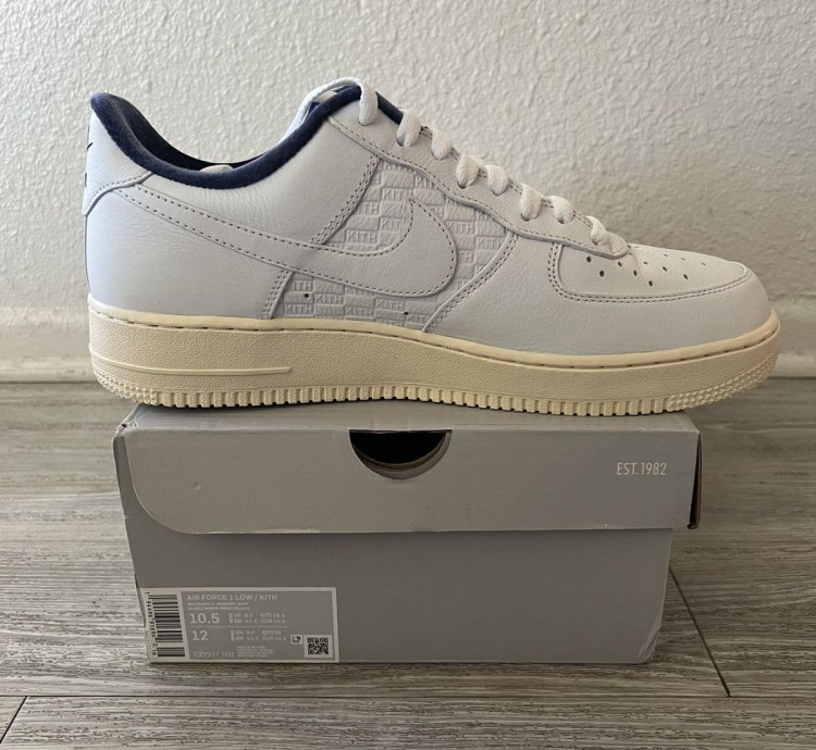 Nike Kith Paris Air Force 1 White Midnight Navy Size 10 5