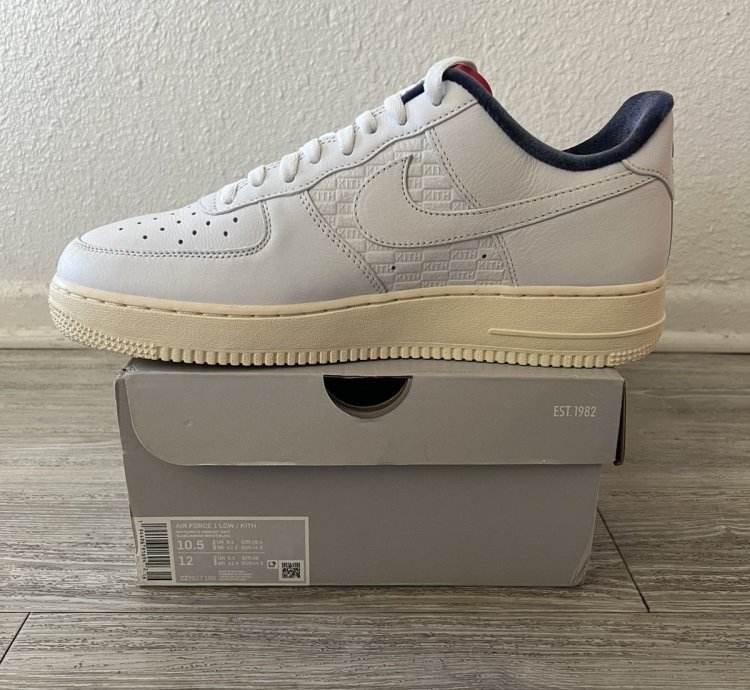 Nike Kith Paris Air Force 1 White Midnight Navy Size 10 5