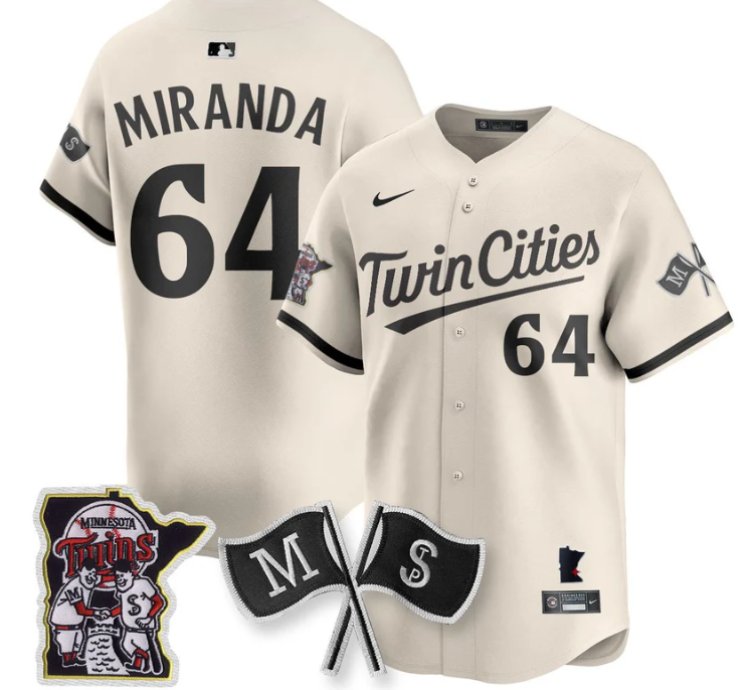 Jose Miranda Jersey 64 Minnesota Twins Alternate Limited Stitched Cream