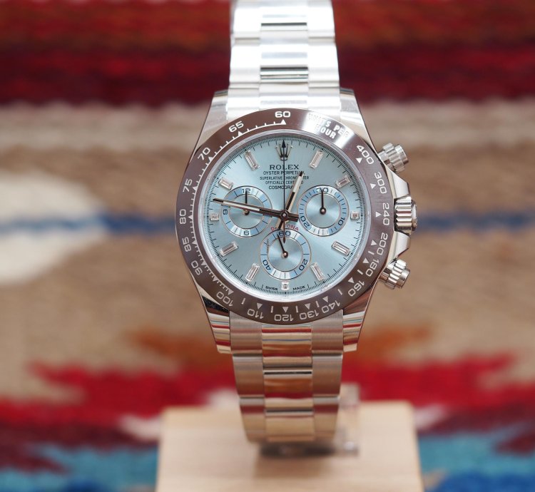 Rolex Daytona 116506 Platinum Baguette Dial Blue Ice New 2023