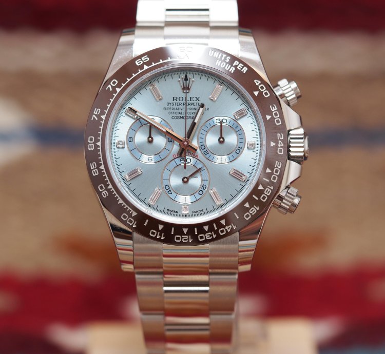 Rolex Daytona 116506 Platinum Baguette Dial Blue Ice New 2023