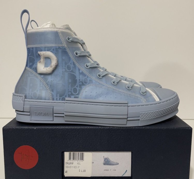 Dior B23 High Top Daniel Arsham Light Blue Size Us 8 5 Eu 41