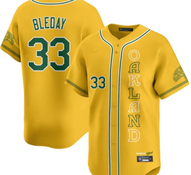 Jj Bleday Jersey 33 Oakland Athletics City Connect Concept Stitched Yellow