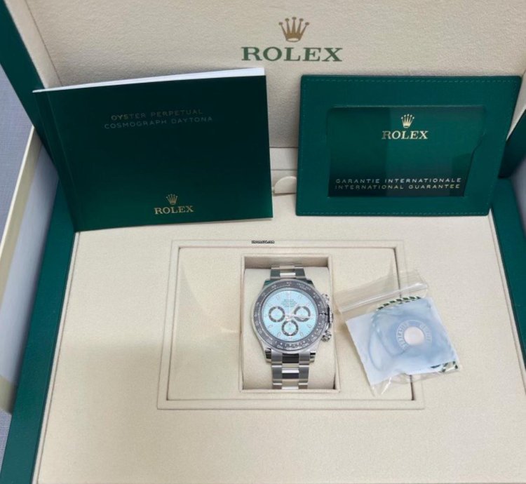 Rolex Daytona 116506 Platinum Oyster Bracelet Ice Blue Dial New 2023