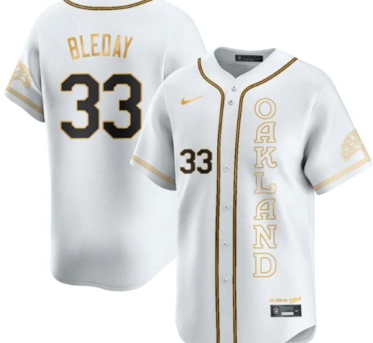 Jj Bleday Jersey 33 Oakland Athletics City Connect Concept Stitched White Gold
