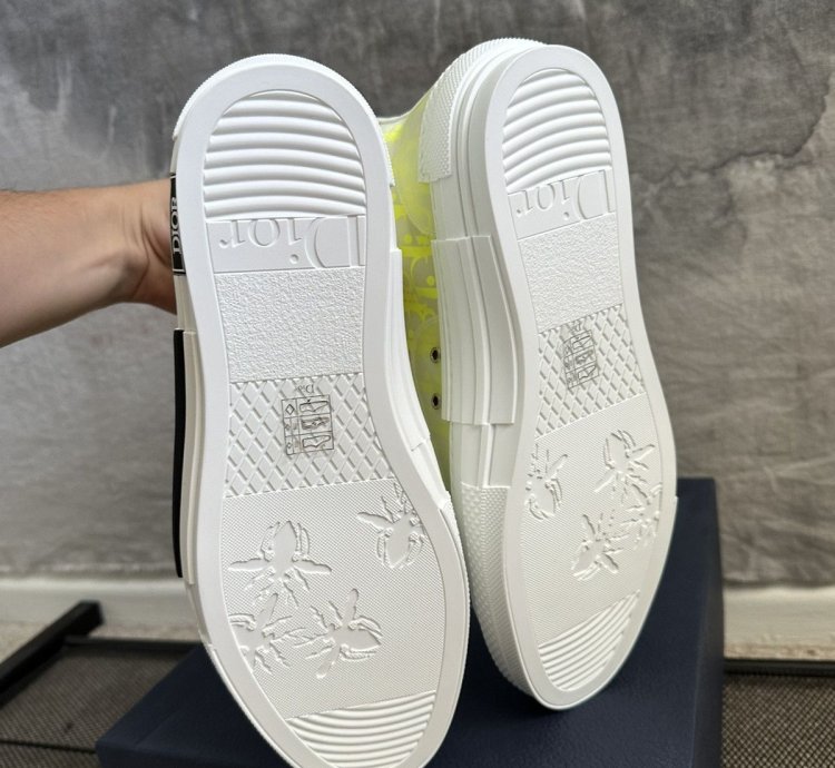 Dior B23 High Top Neon Yellow Sneakers Brand New