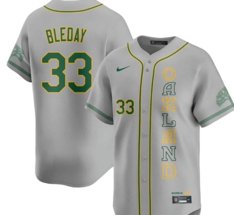 Jj Bleday Jersey 33 Oakland Athletics City Connect Concept Stitched Gray