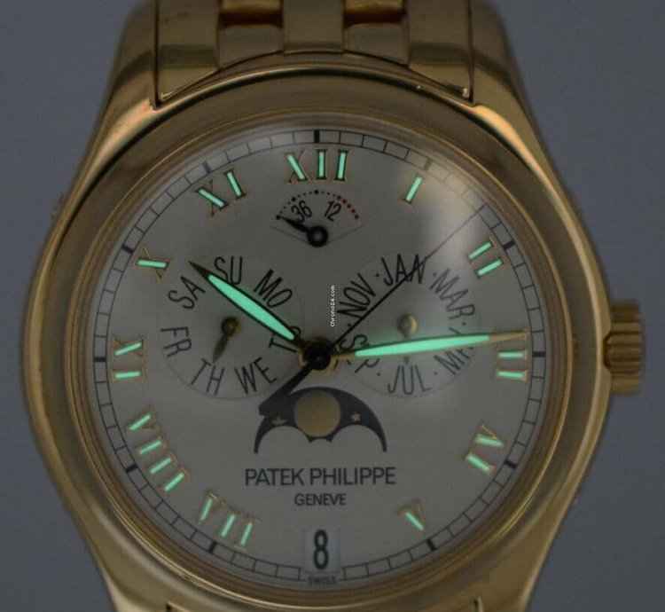 Patek Philippe Annual Calendar Moon 18k Yellow Gold Watch Papers 5036 1j