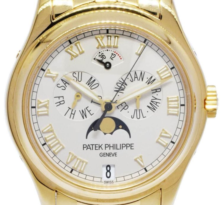 Patek Philippe Annual Calendar Moon 18k Yellow Gold Watch Papers 5036 1j