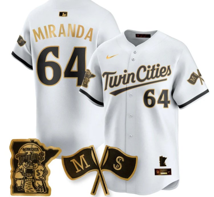Jose Miranda Jersey 64 Minnesota Twins Alternate Limited Stitched White Gold