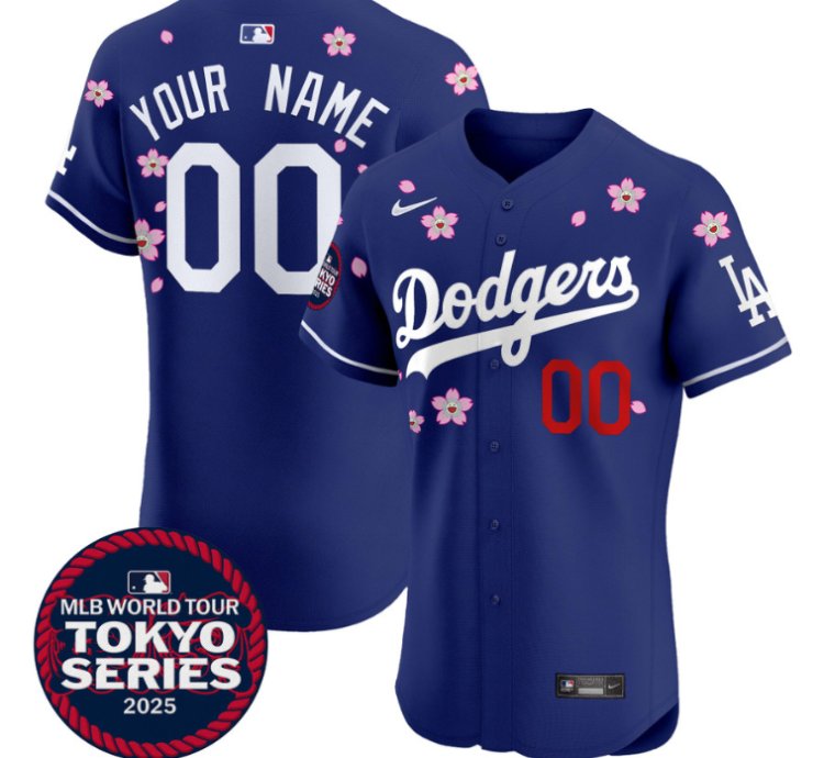 Custom Dodgers Jersey Tokyo Series 2025 Vapor Premier Elite Stitched Royal