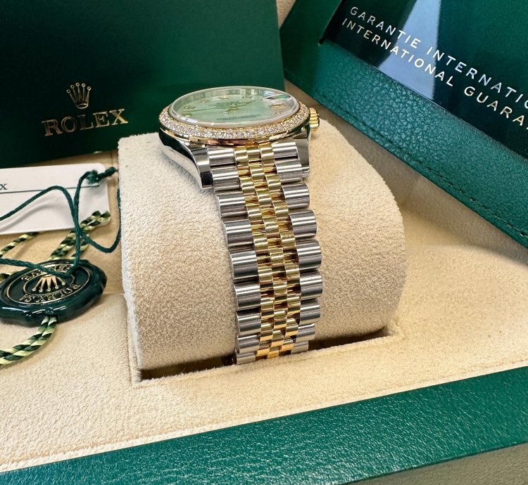 Rolex Datejust 31 New 2024 Mother Of Pearl Diamond Dial Two Tone Yellow Gold Diamond Bezel