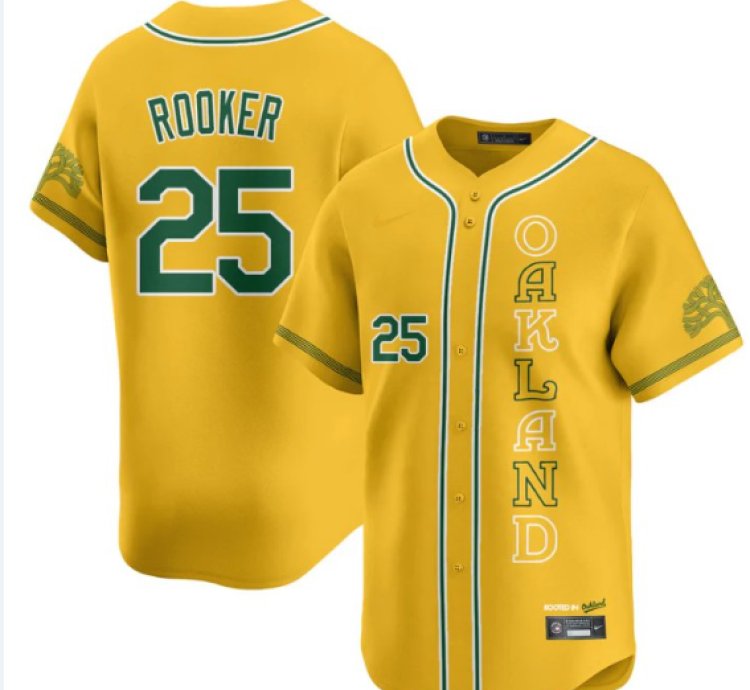Brent Rooker Jersey 25 Oakland Athletics City Connect Concept Stitched Yellow