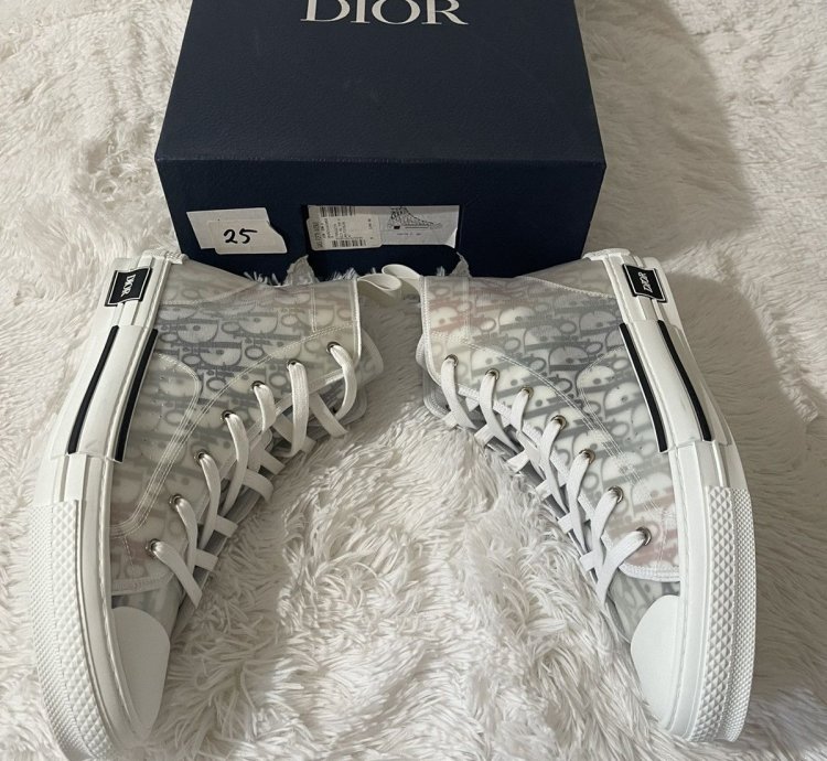 Dior B23 High Top Sneakers In Multicolor Dior Oblique