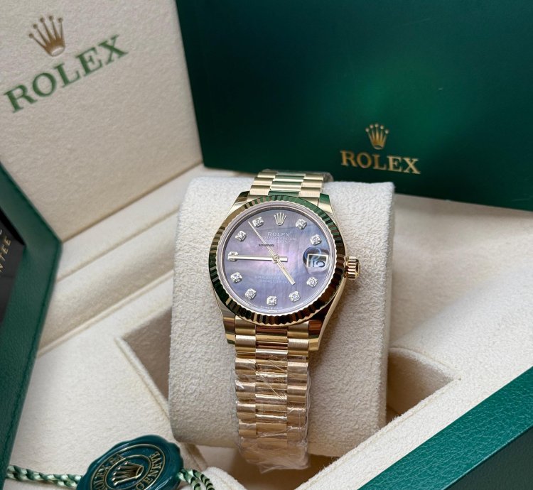 Rolex Datejust 31 New 2024 Tahitian Mother Of Pearl Diamond Dial Yellow Gold President