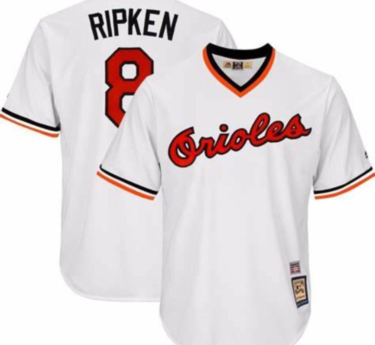 Baltimore Orioles Cal Ripken Jr White Throwback Pullover Jersey