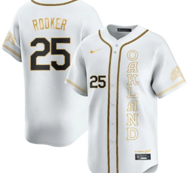 Brent Rooker Jersey 25 Oakland Athletics City Connect Concept Stitched White Gold