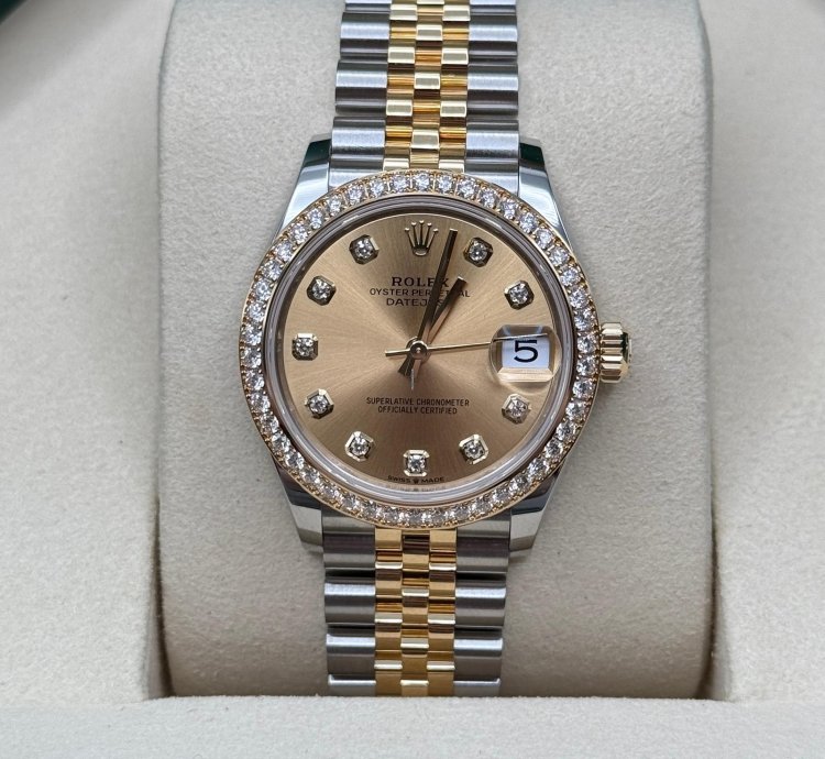 Rolex Datejust 31 New 2025 Champagne Diamond Dial Two Tone Diamond Jubilee Bracelet