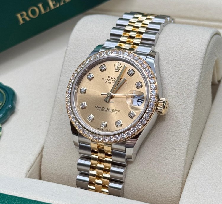 Rolex Datejust 31 New 2025 Champagne Diamond Dial Two Tone Diamond Jubilee Bracelet